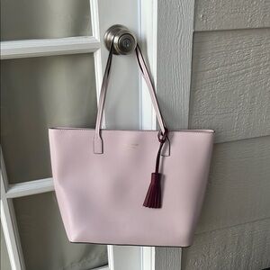 Kate Spade Light Pink Tote with Burgundy Tassel